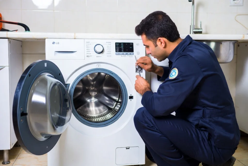 باز نشدن درب ماشین لباسشویی ال جی