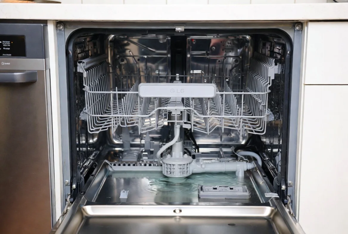 دلیل جمع شدن آب در ماشین ظرفشویی ال جی