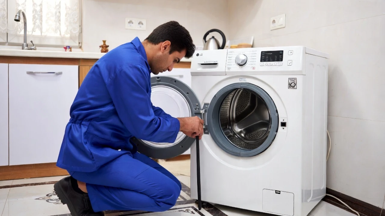 تعویض لاستیک درب لباسشویی ال جی